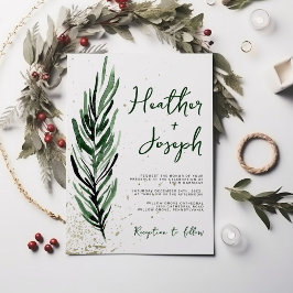 Vinter Gräs & Guld, julfesten Bröllop Inbjudningar