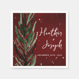 Vinter Gräs & Guld, julfesten Bröllop Pappersservett