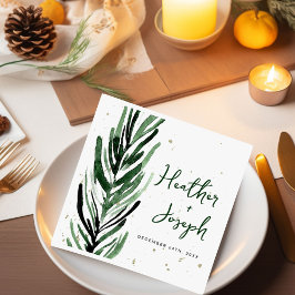Vinter Gräs & Guld, julfesten Bröllop Pappersservett