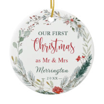 Vinter Greenery 1:a julklapp tillsammans Foto