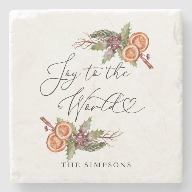 Vinter Greenery Joy to World Stenunderlägg (Framsidan)