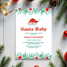 Vinter Greenery Santa Baby jul Baby Shower