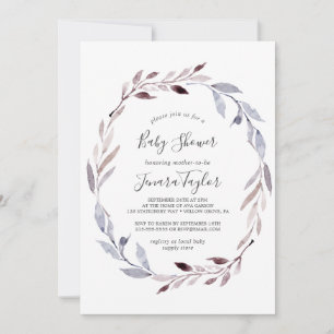 Vinter Greenery WandeBaby Shower Inbjudningar