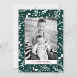 Vinter Gröna Bär Jul Fruktkort Inbjudningar