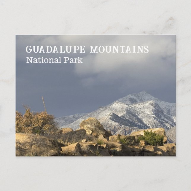 Vinter, Guadalupe Peak, Guadalupe Mountains NP Vykort (Framsida)