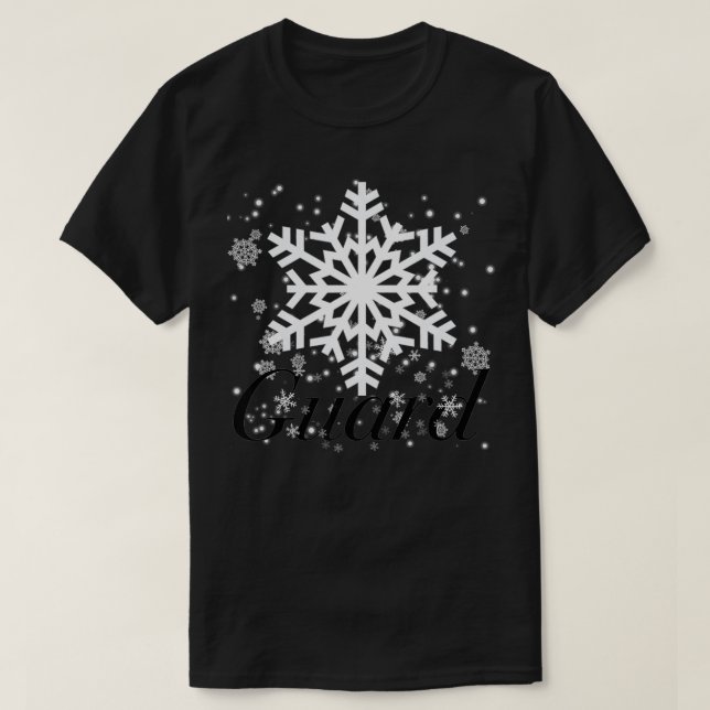 Vinter Guard Snowflake Färg Guard T Shirt (Design framsida)
