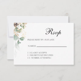 Vinter Guld Blommig RSVP-kort OSA Kort