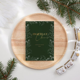 Vinter- Guld-fotokalligrafikort för Helgdag Julkort