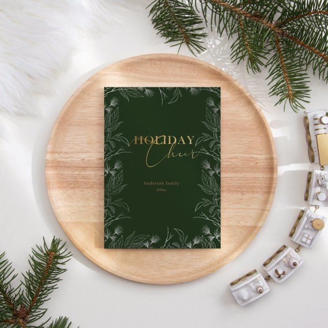 Vinter- Guld-fotokalligrafikort för Helgdag Julkort (Skapare uppladdad)