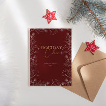 Vinter- Guld-fotokalligrafikort för Helgdag