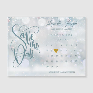Vinter Guld Hjärtkalender Spara Datum