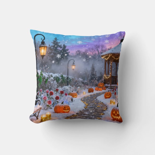 Vinter Halloween Trädgårdskastkudde Kudde (Framsida)