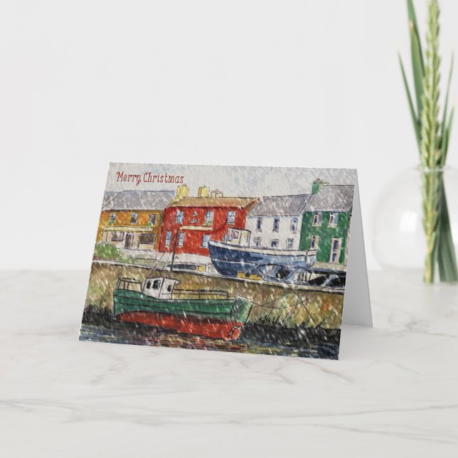 Vinter Harbour-julkort Helgkort (Framsida)