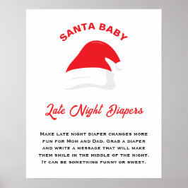 Vinter Hat Santa Baby Shower Late Night Diables Poster