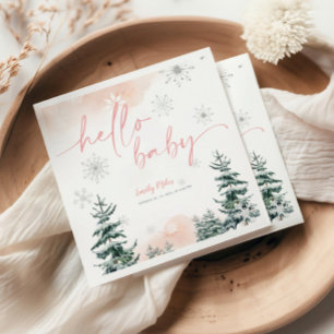 Vinter Hej Baby Napkins, babyskor Pappersservett