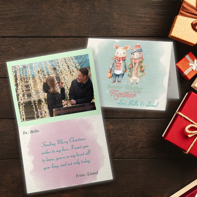 Vinter-Helgdagar Jul - Anpassat namn Foto Helgkort (Skapare uppladdad)