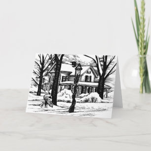 vinter hemma helgkort