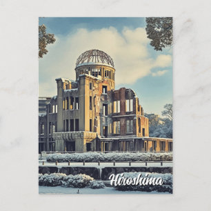 Vinter Hiroshima Japan Fredskupolen Resa Vykort