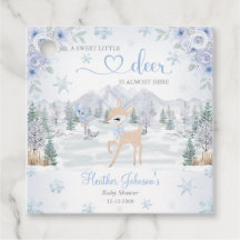 Vinter Hjort Blue Snowflake Baby Shower