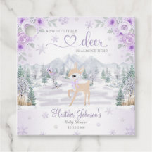Vinter Hjort Lila Snowflake Baby Shower