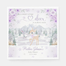 Vinter Hjort Lila Snowflake Baby Shower