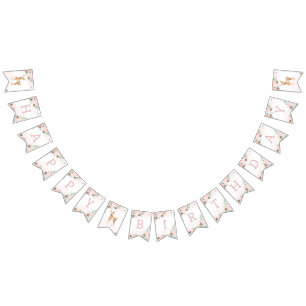 Vinter hjort  wink evergreen Flicka födelsedag Vimplar