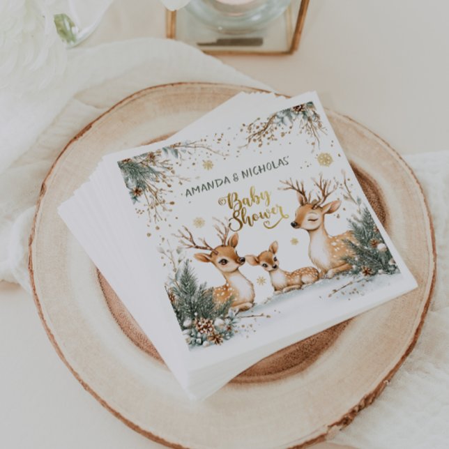 Vinter-Hjorten för babyskor Pappersservett (Skapare uppladdad)