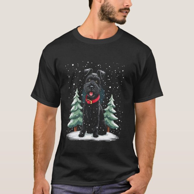 Vinter Hund Snö Scen T Shirt (Framsida)
