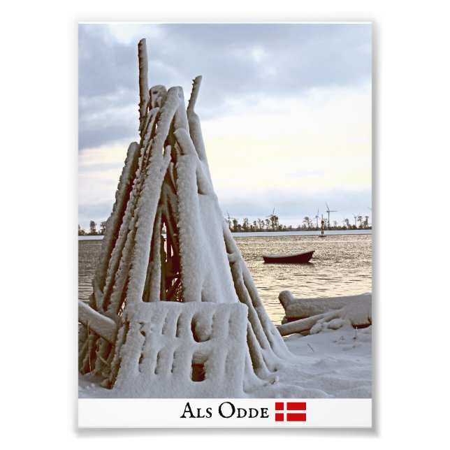 Vinter i Als Ode/Danmark Photo Print! Fototryck (Framsidan)
