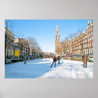 Vinter i Amsterdam Nederländerna Poster