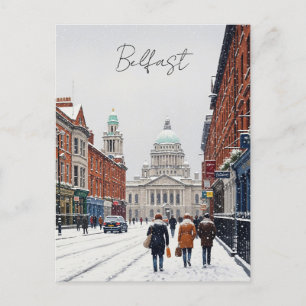 Vinter i Belfast City Hall Postcard Vykort