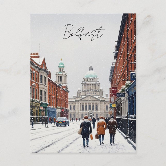 Vinter i Belfast City Hall Postcard Vykort (Framsida)