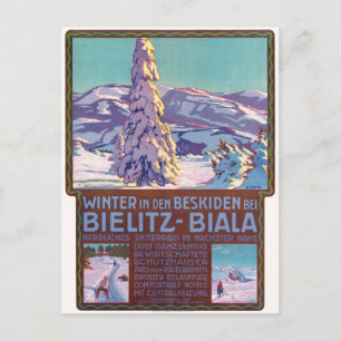 Vinter i Bielitz-Biala Vintage affisch 1910 Vykort