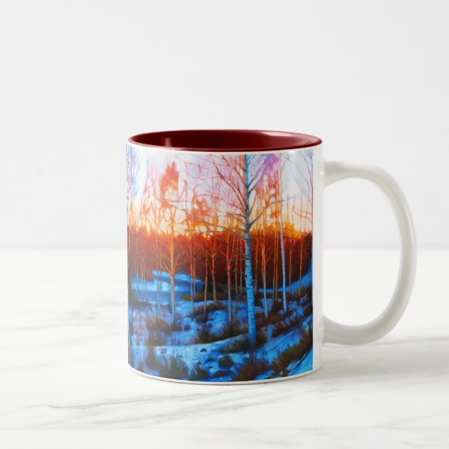 Vinter i Dalarna Två-Tonad Mugg (Höger)