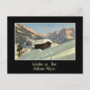 Vinter i de italienska Alpernorna, stil Vykort