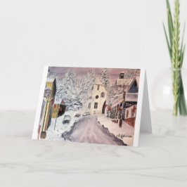 VINTER I DEN NEVADA STADEN CA, AKVARELL, KORT