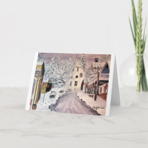 VINTER I DEN NEVADA STADEN CA, AKVARELL, KORT