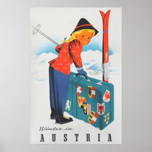 Vinter i den Österrike vintage affisch