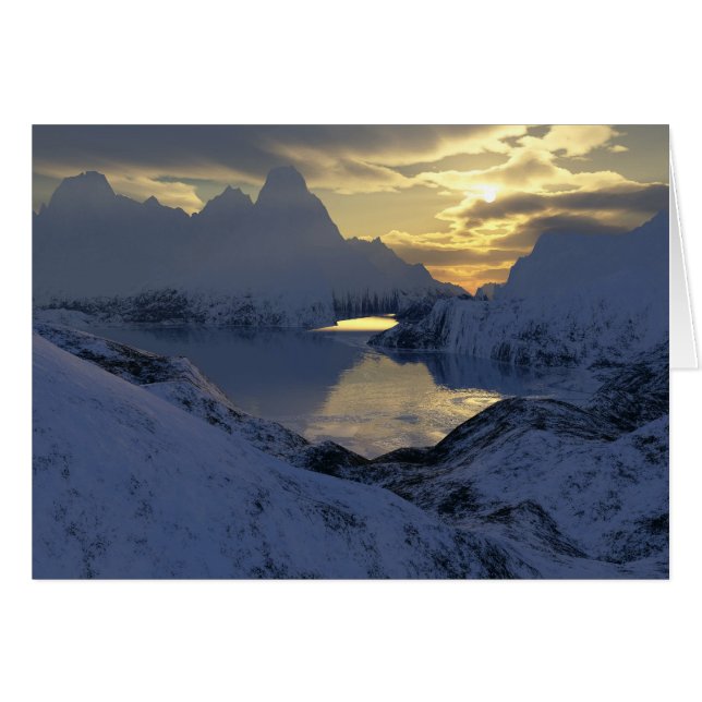 vinter i fractalland hälsningskort (Framsidan Horizontal)
