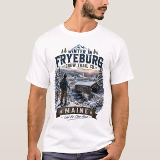 Vinter i Fryeburg Snow Trail Co. Tonåring T-Shirt