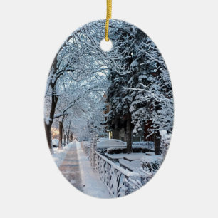 Vinter i Montreal Julgransprydnad Keramik
