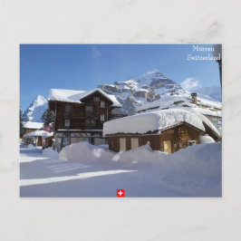 Vinter i Mürren, Schweiz vykort