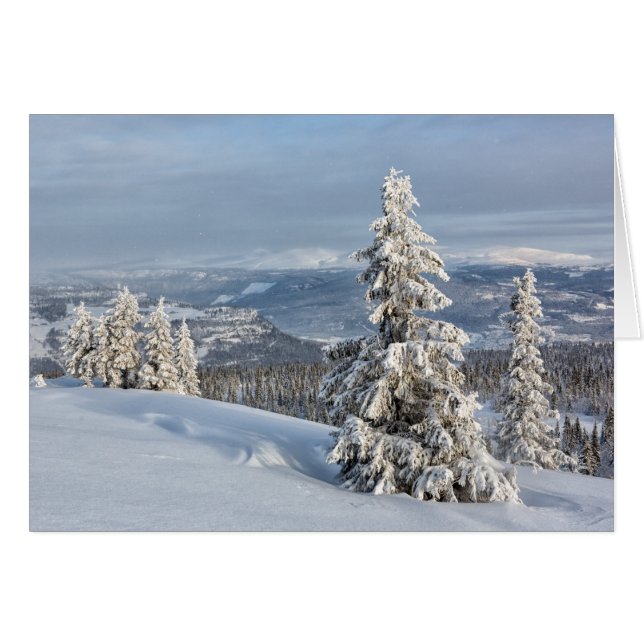 Vinter i Norge Hälsningskort (Framsidan Horizontal)