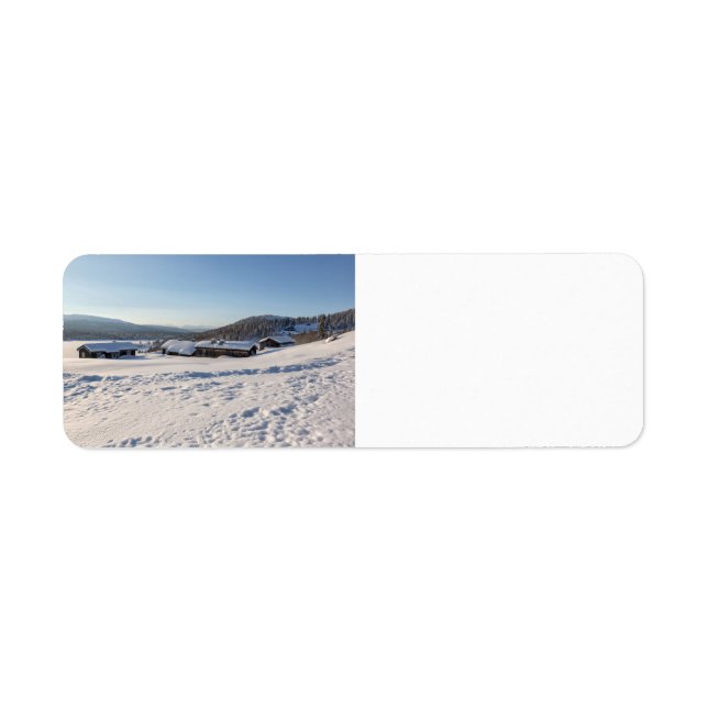 Vinter i Norge Returadress Etikett (Framsidan)