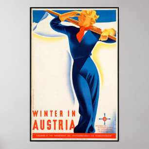 Vinter i Österrike - Poster i Vintage resor