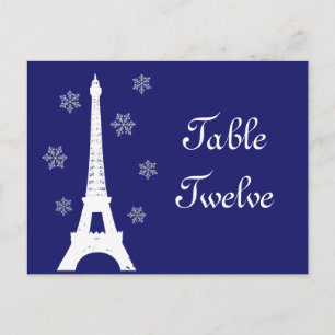 Vinter i Paris Bordsnummer Postcard indigo