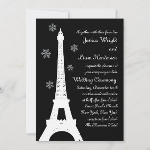 Vinter i Paris bröllopsinbjudan Inbjudningar