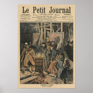 Vinter i Paris, runt om brazieren Poster