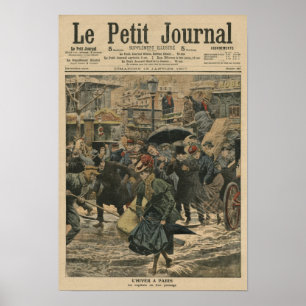 Vinter i Paris som går i leran Poster