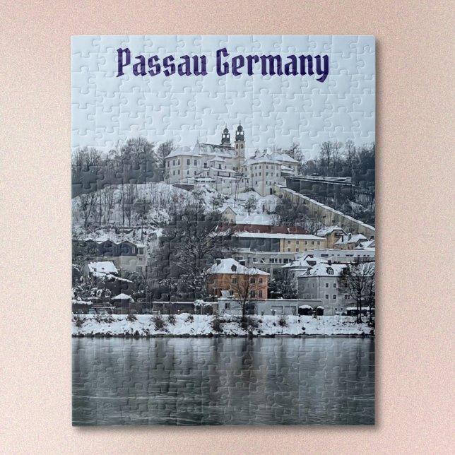 Vinter i Passau, Tyskland Jigszawa Puzzle Pussel (Text is optional and may be removed. Select "Personalize this Design" and backspace out the text.)